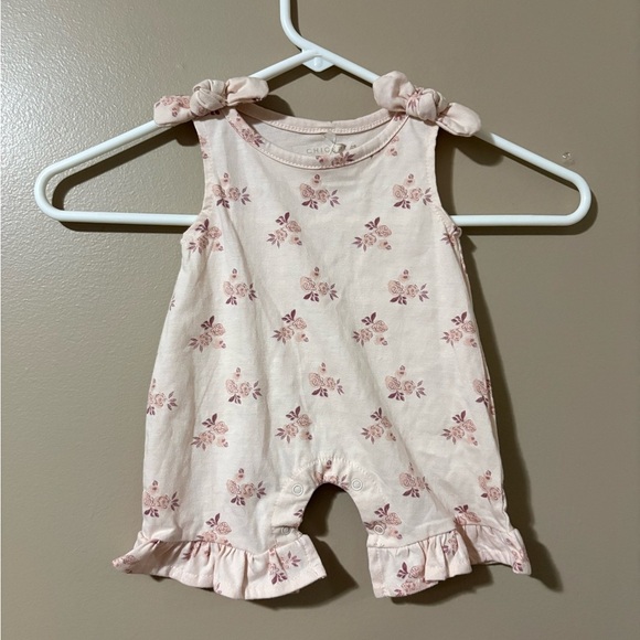 chick pea Other - Floral Baby Romper with Ruffle Hem by Chick Pea